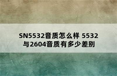 SN5532音质怎么样 5532与2604音质有多少差别